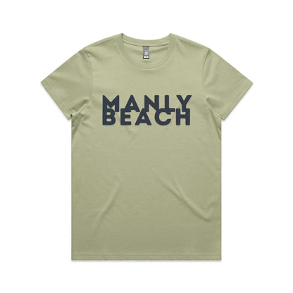 Lost Manly custom logo Manly Beach edition AS Colour Women's Maple Tee - Lost Manly Shop