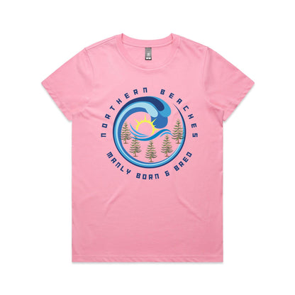 Lost Manly Custom Manly Beach Logo Edition AS Colour Women's Maple Tee - Lost Manly Shop