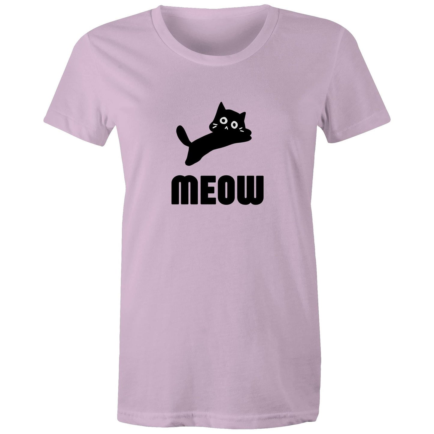 Women's Maple Tee Meow Print 