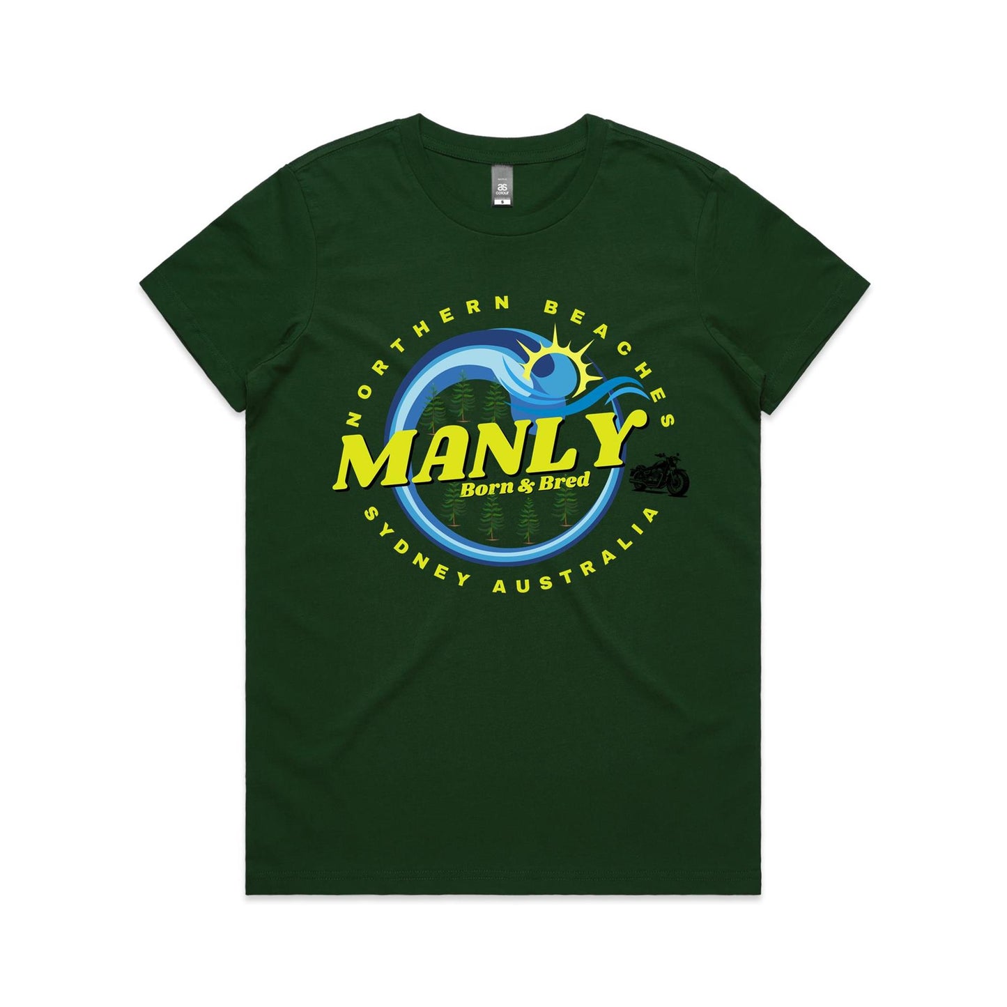 Lost Manly custom logo Manly Born & Bred edition AS Colour Women's Maple Tee - Lost Manly Shop