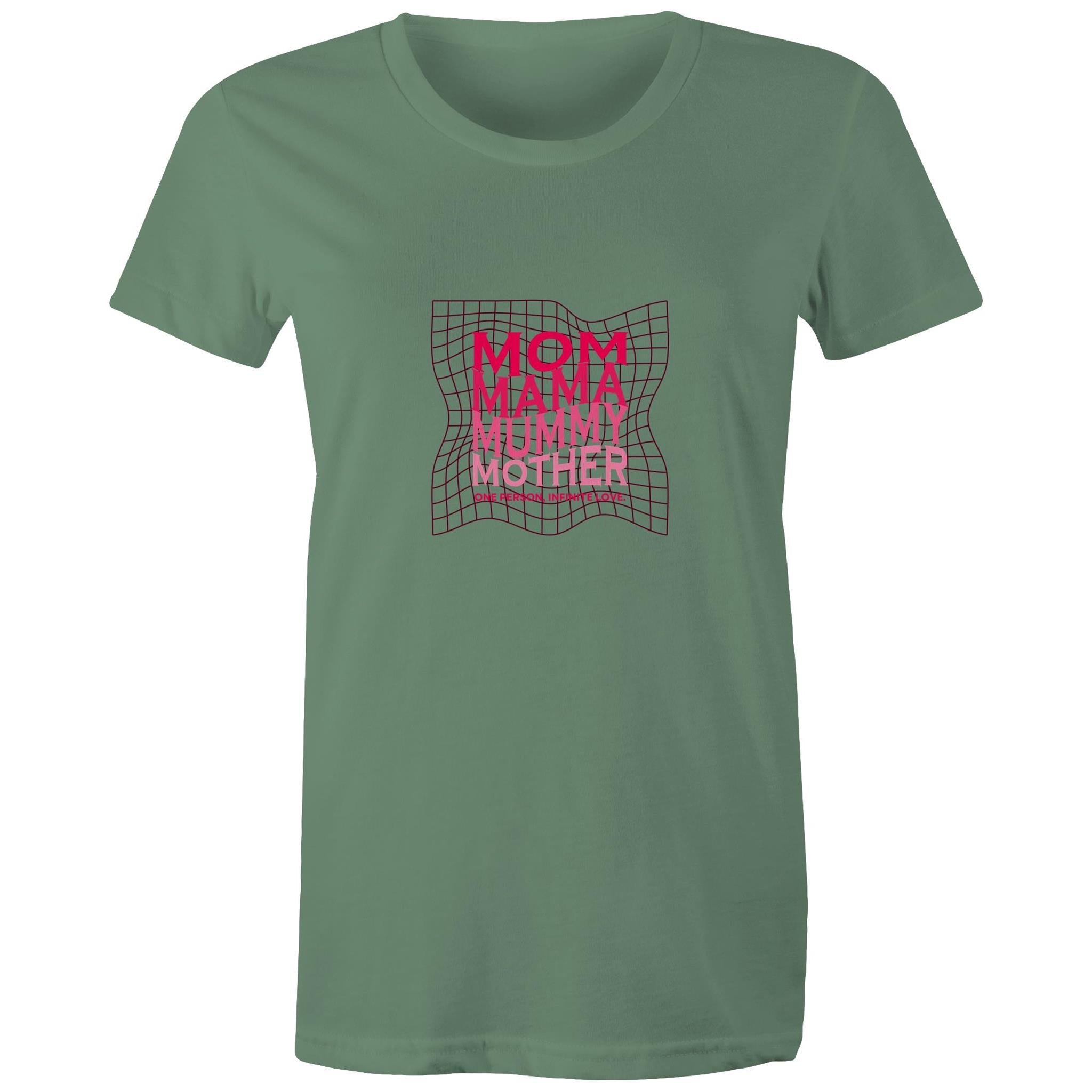Women's Maple Tee Mom Mama Mother Print 