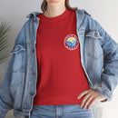 Heavy Cotton T-Shirt with free Canva custom designed logo front and back 