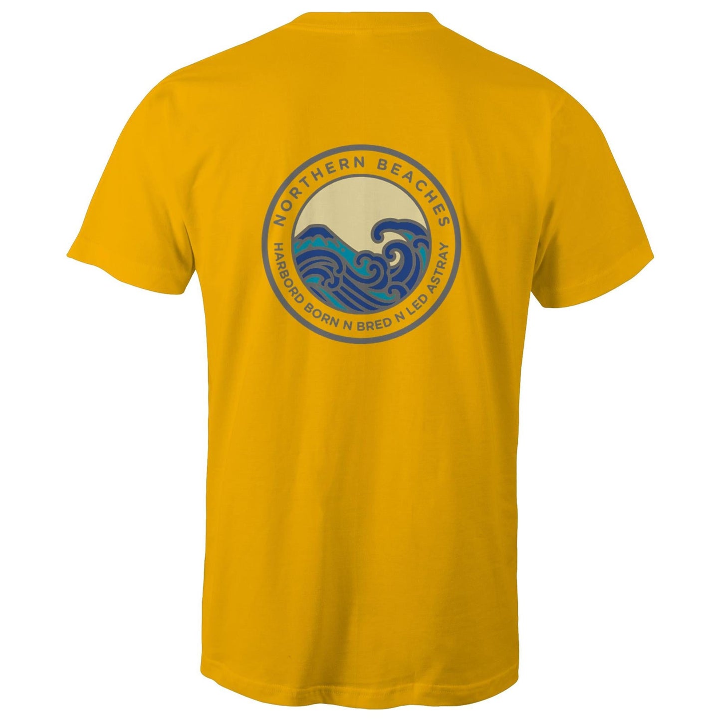 AS Colour Staple - Cotton T-Shirt Harbord Born n Bred n Led Astray logo on back - Lost Manly Shop