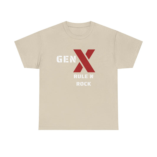 Gen X Rule N Rock Unisex Tee - Vintage Style Music T-Shirt, Casual Wear, Gift for Gen X, Music Lovers, Nostalgia Apparel 