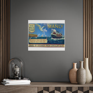 Manly Ferry Vintage Travel Poster Prints 1940s Printify