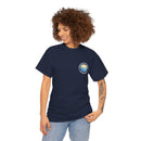 Heavy Cotton T-Shirt with free Canva custom designed logo front and back 