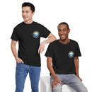 Heavy Cotton T-Shirt with free Canva custom designed logo front and back 