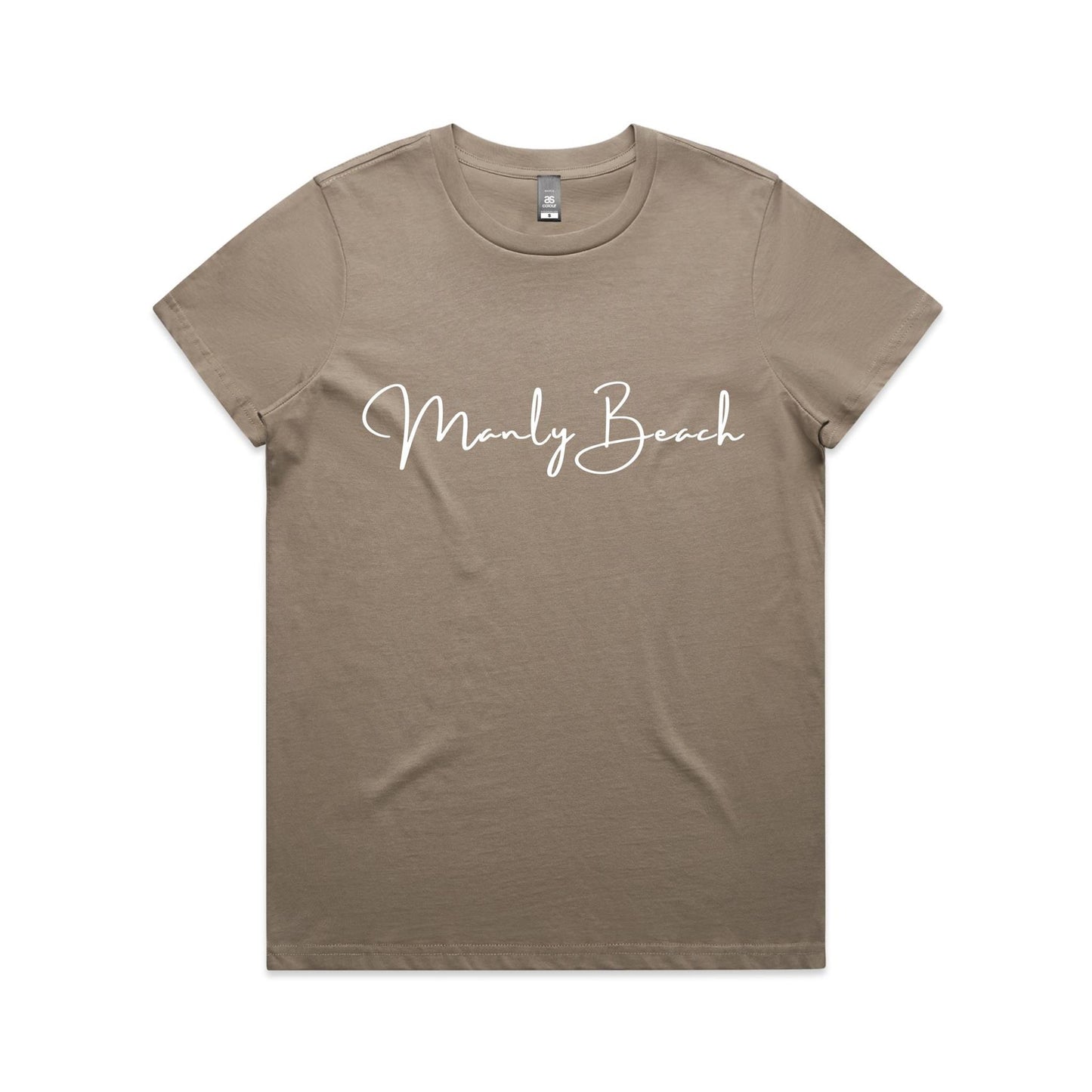 Lost Manly custom logo Manly Beach edition AS Colour Women's Maple Tee - Lost Manly Shop