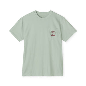 "The Westwood" Northern Beaches custom design front and back logo on Garment-Dyed Pocket T-Shirt for Nature Lovers Printify