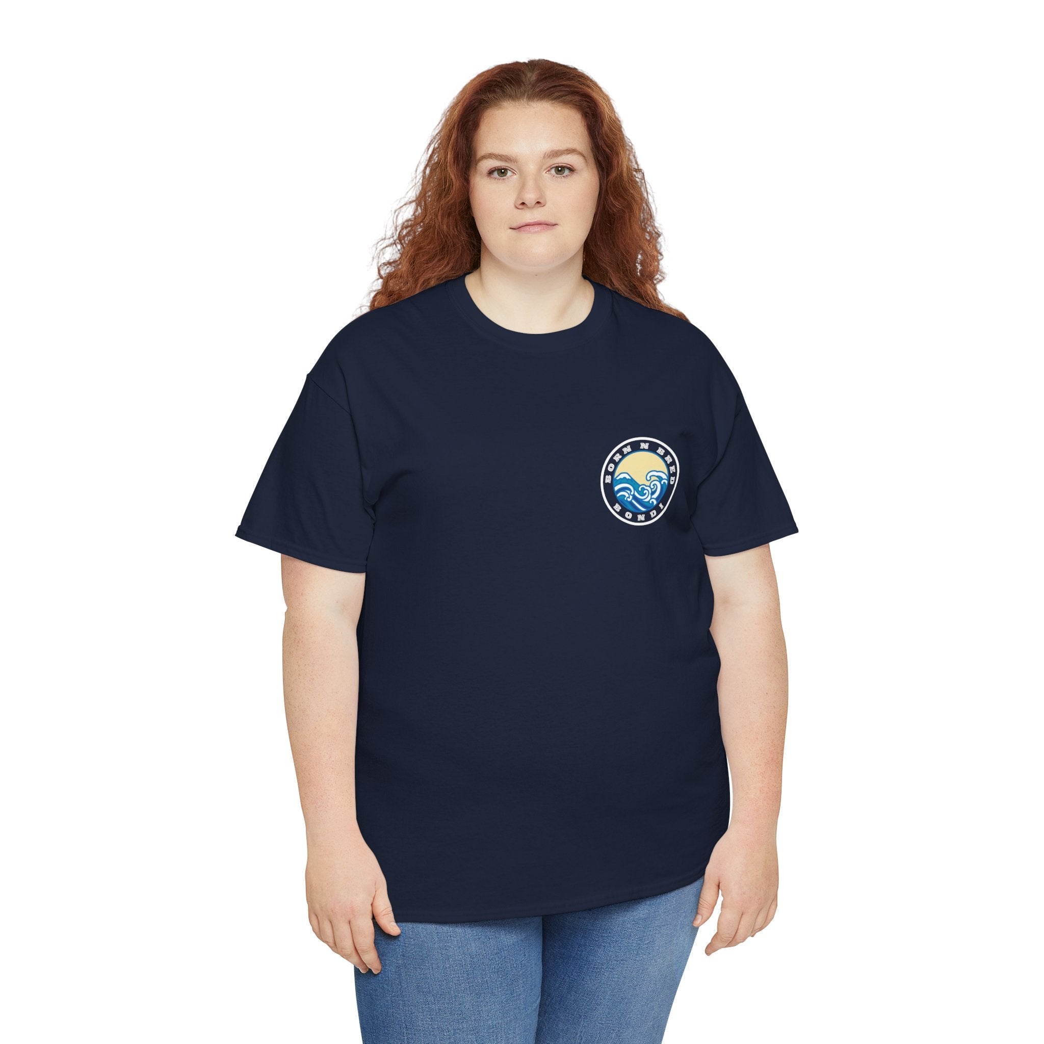 Heavy Cotton T-Shirt with free Canva custom designed logo front and back 
