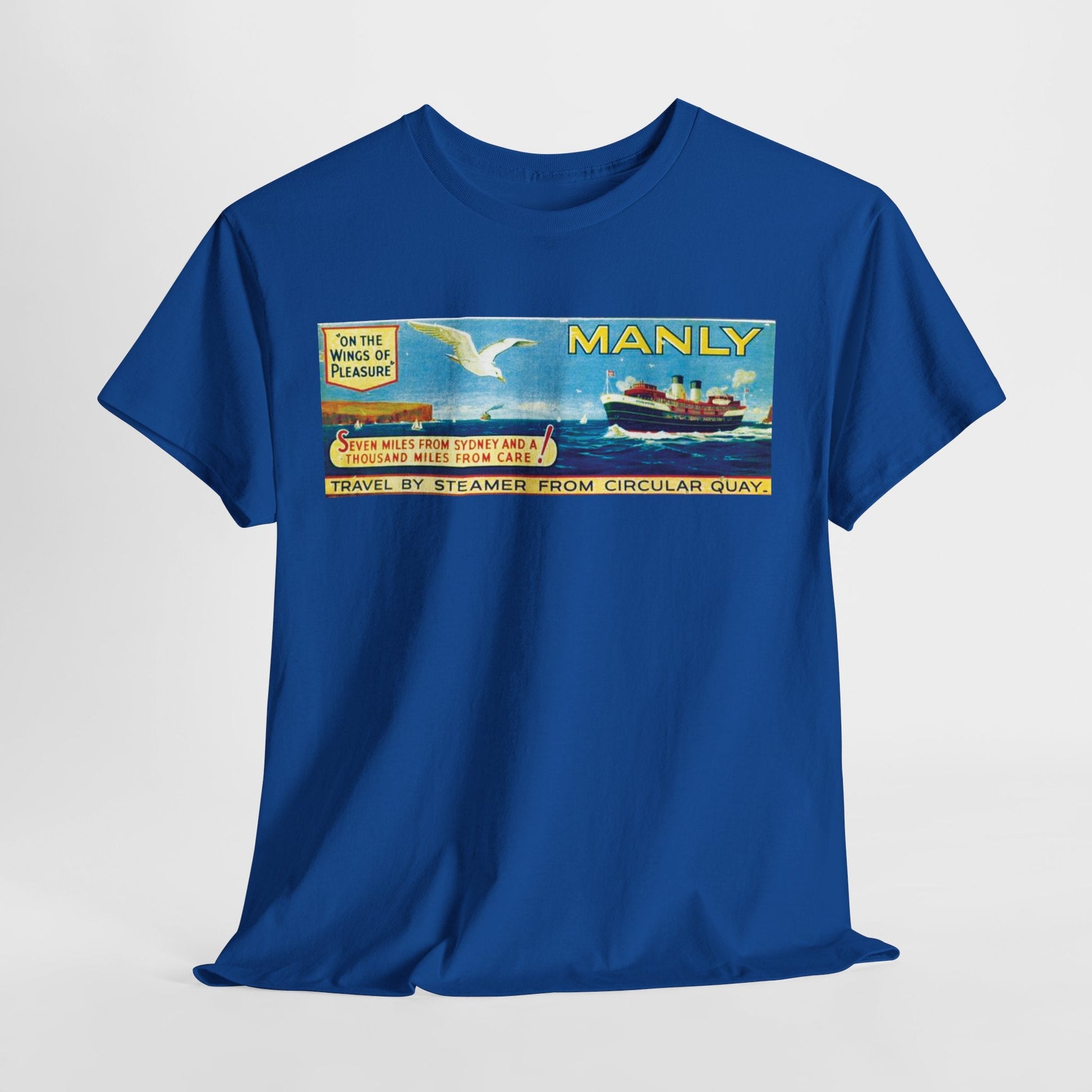 Vintage Travel Tee - Retro South Steyne Ferry Poster T-Shirt 