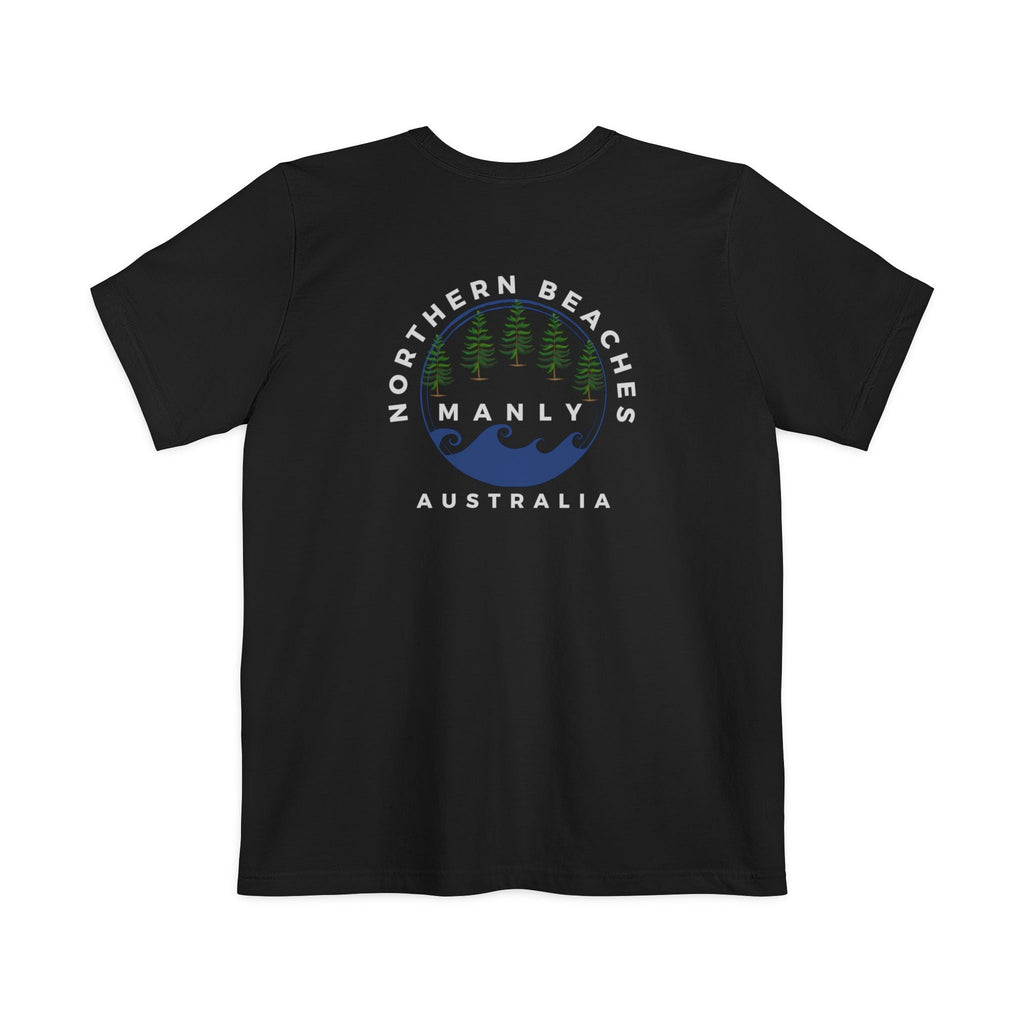 "The Westwood" Northern Beaches custom design different front and back logo, Pocket T-shirt - Casual, Nature-Inspired Wear Printify