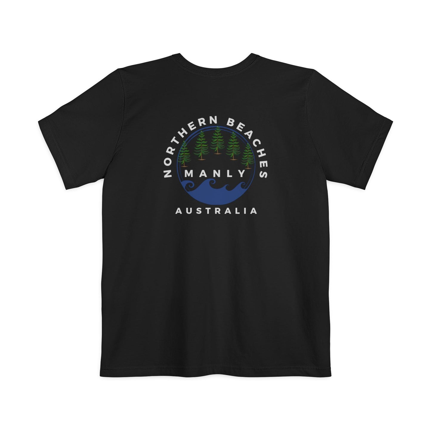 "The Westwood" Northern Beaches custom design different front and back logo, Pocket T-shirt - Casual, Nature-Inspired Wear