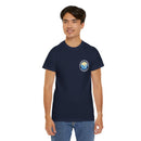 Heavy Cotton T-Shirt with free Canva custom designed logo front and back 