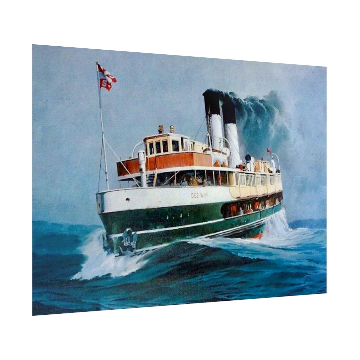"Dee Why" Ferry painting by Phil Belbin Rolled Poster