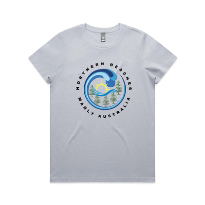 Lost Manly Custom Logo Northern Beaches Manly Australia Edition AS Colour Women's Maple Tee - Lost Manly Shop