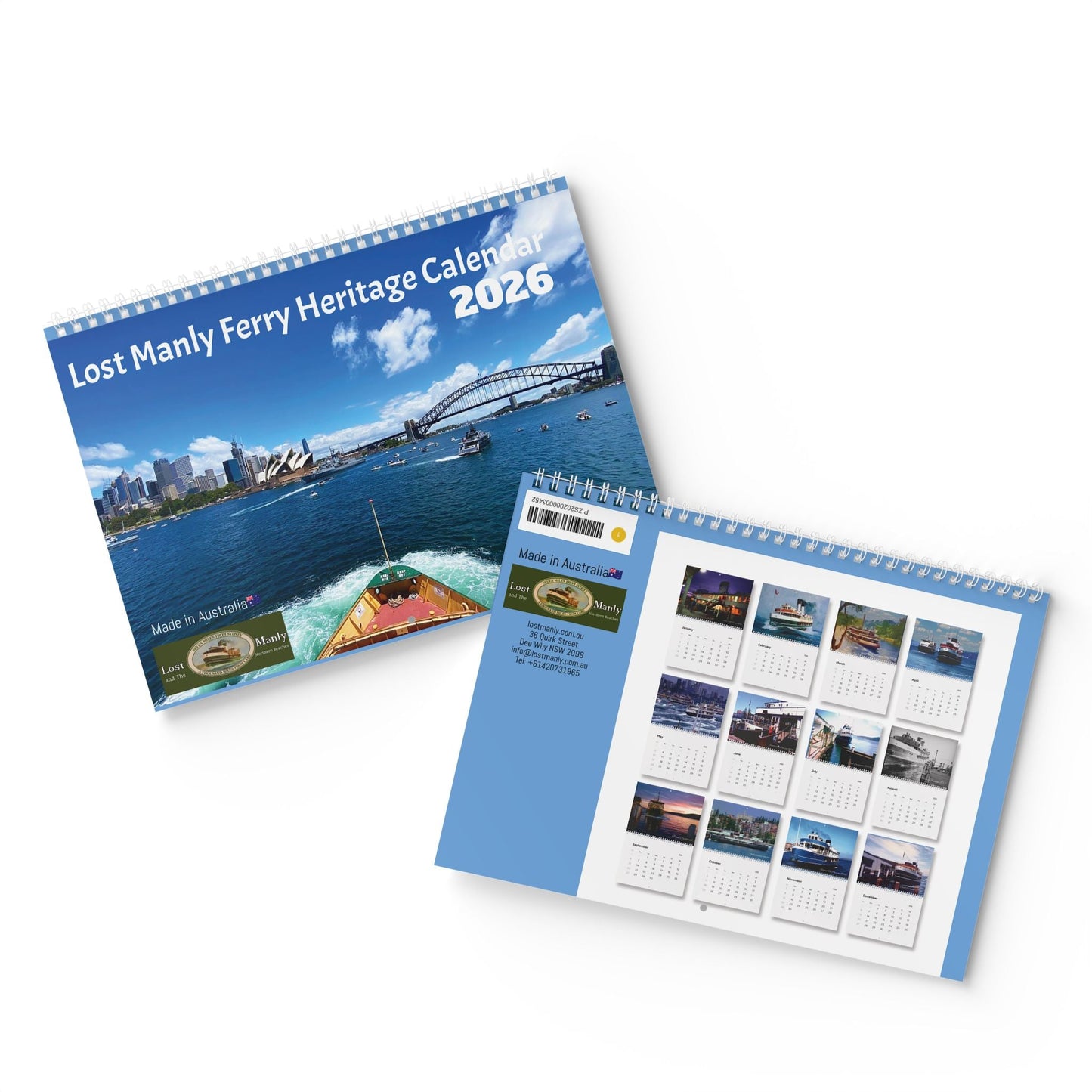 Lost Manly Ferries Heritage Wall Calendar 2026 