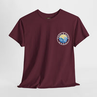Heavy Cotton T-Shirt with free Canva custom designed logo front and back 