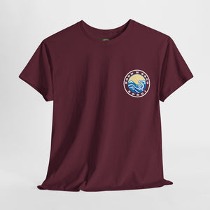 Heavy Cotton T-Shirt with free Canva custom designed logo front and back 