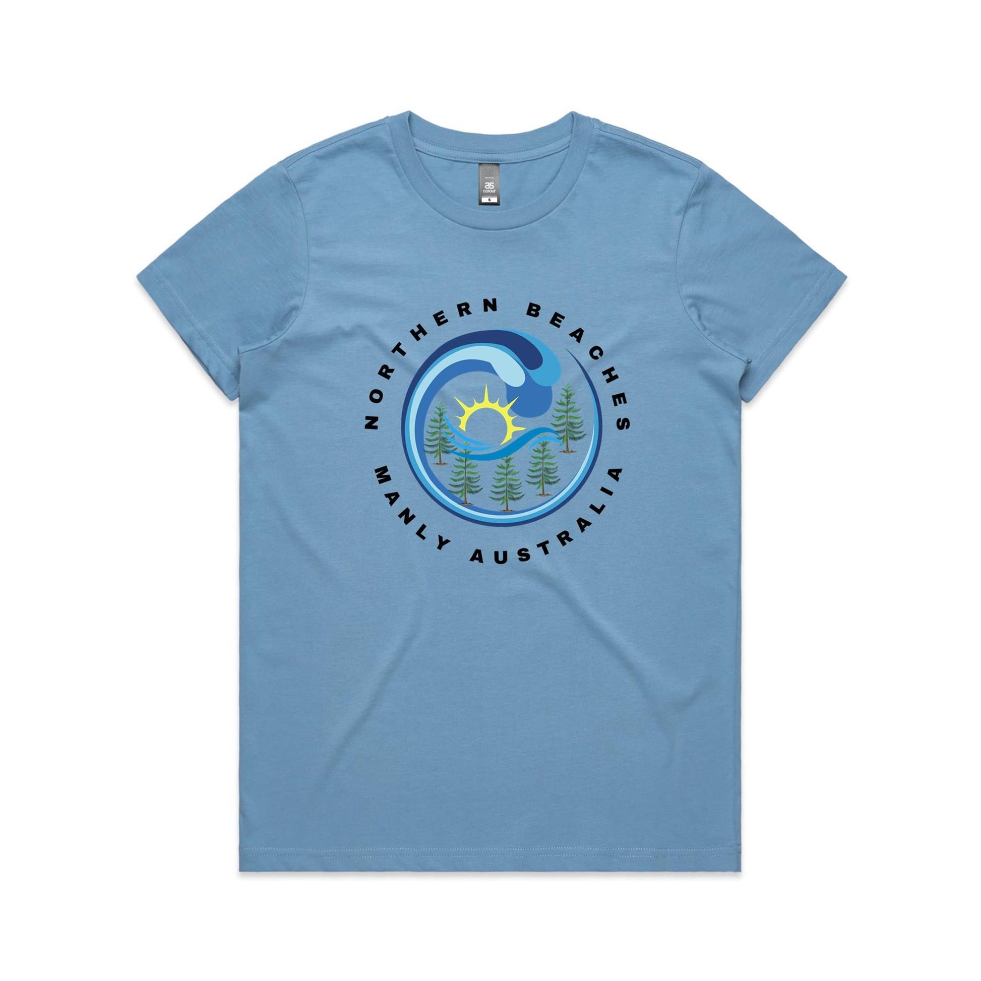 Lost Manly Custom Logo Northern Beaches Manly Australia Edition AS Colour Women's Maple Tee - Lost Manly Shop