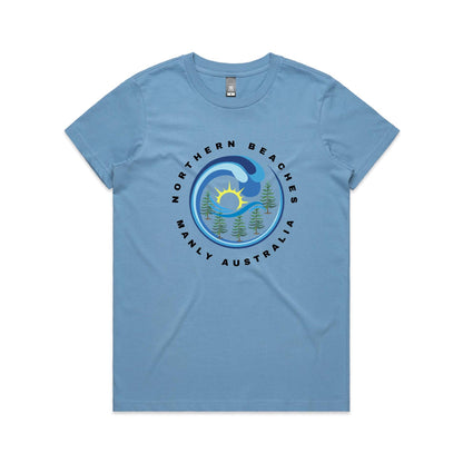 Lost Manly Custom Logo Northern Beaches Manly Australia Edition AS Colour Women's Maple Tee - Lost Manly Shop