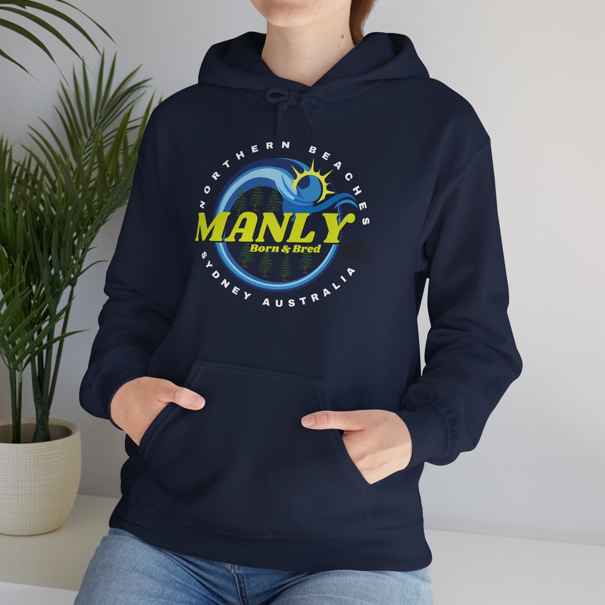 Lost Manly custom logo Manly Beach Surf Hoodie – Sydney Australia Vintage Surf Crest Hoodie - Lost Manly Shop