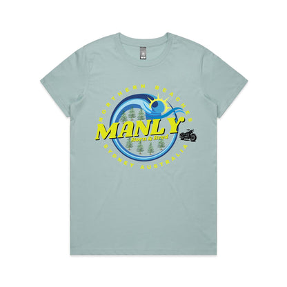 Lost Manly custom logo Manly Born & Bred edition AS Colour Women's Maple Tee - Lost Manly Shop