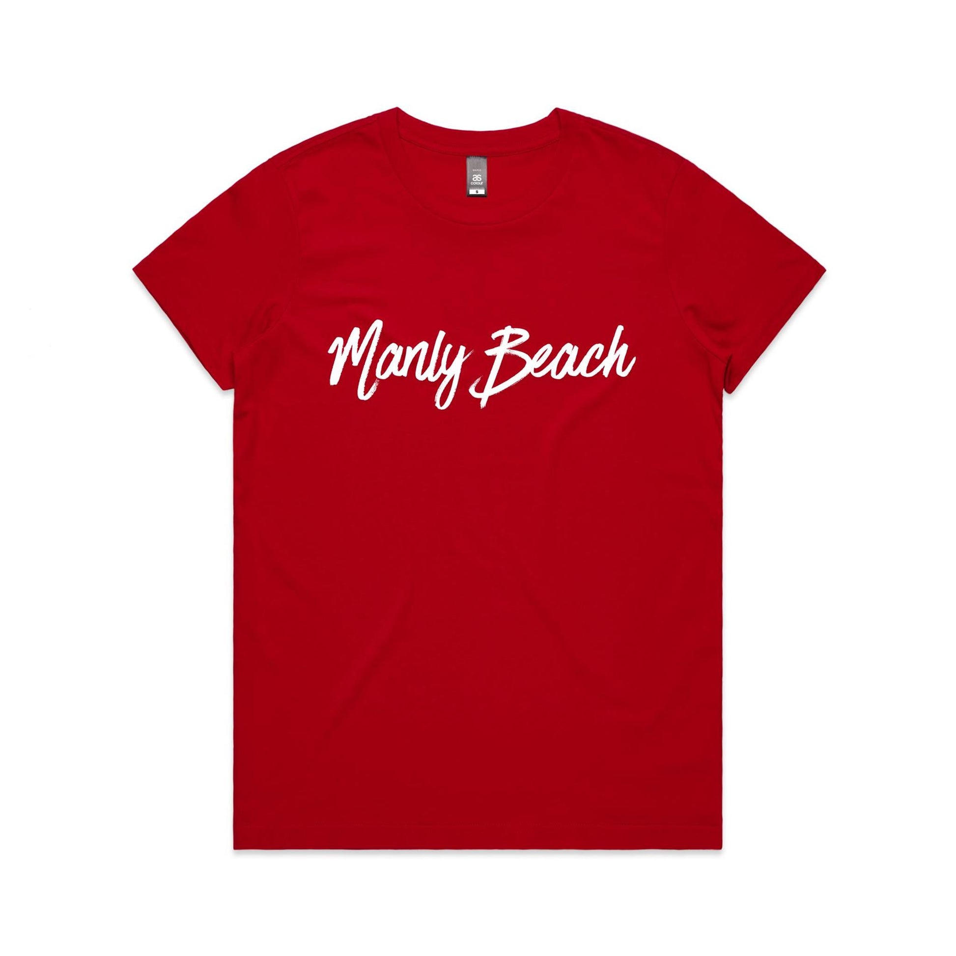 Lost Manly custom logo Manly Beach edition AS Colour Women's Maple Tee - Lost Manly Shop