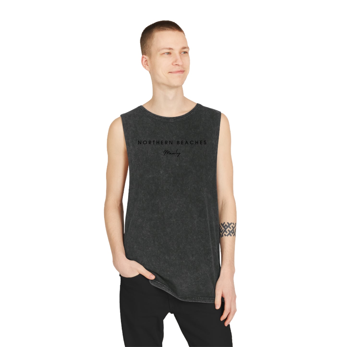 Stonewash Tank Top with Northern Beaches Manly logo