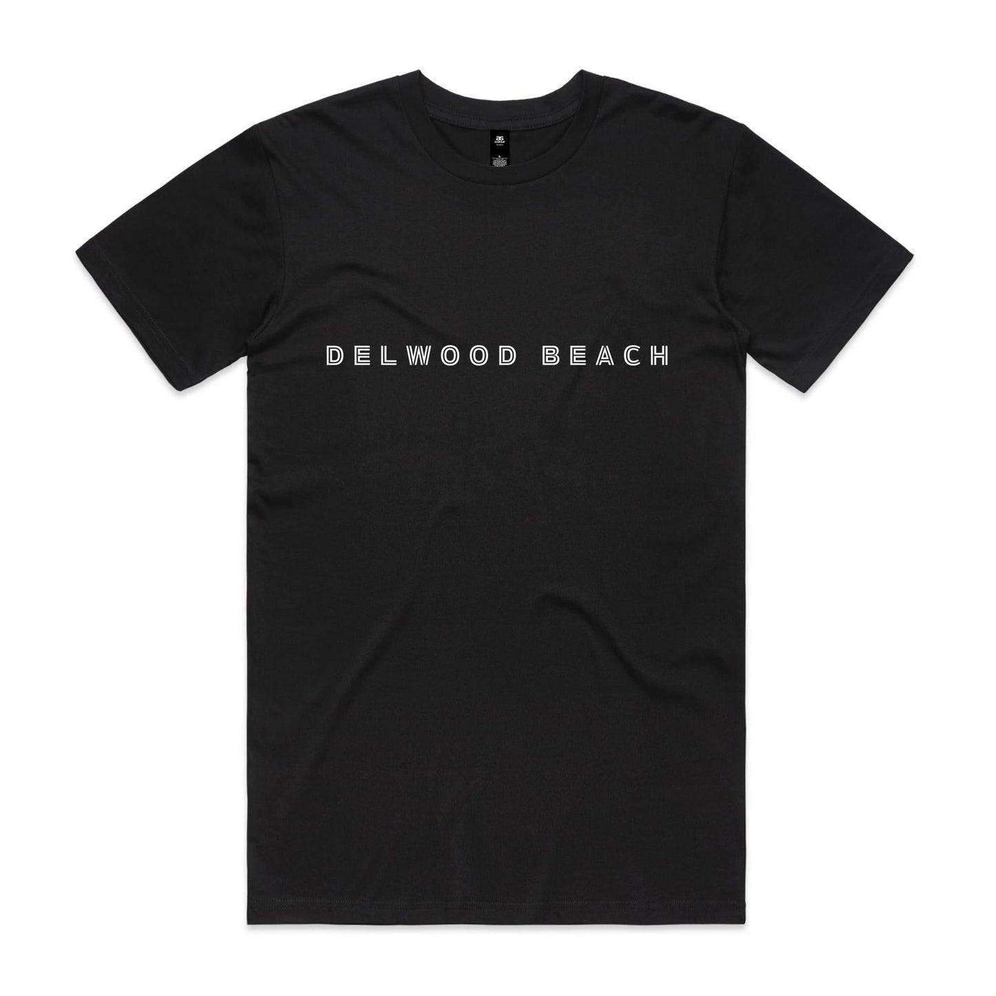 Delwood Beach custom logo Printed on AS Colour Staple Tee 