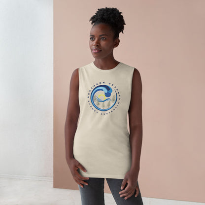 Lost Manly custom logo edition Barnard Surf Wave Tank Top — Coastal Graphic Tank with "Northern Beaches" Design - Lost Manly Shop