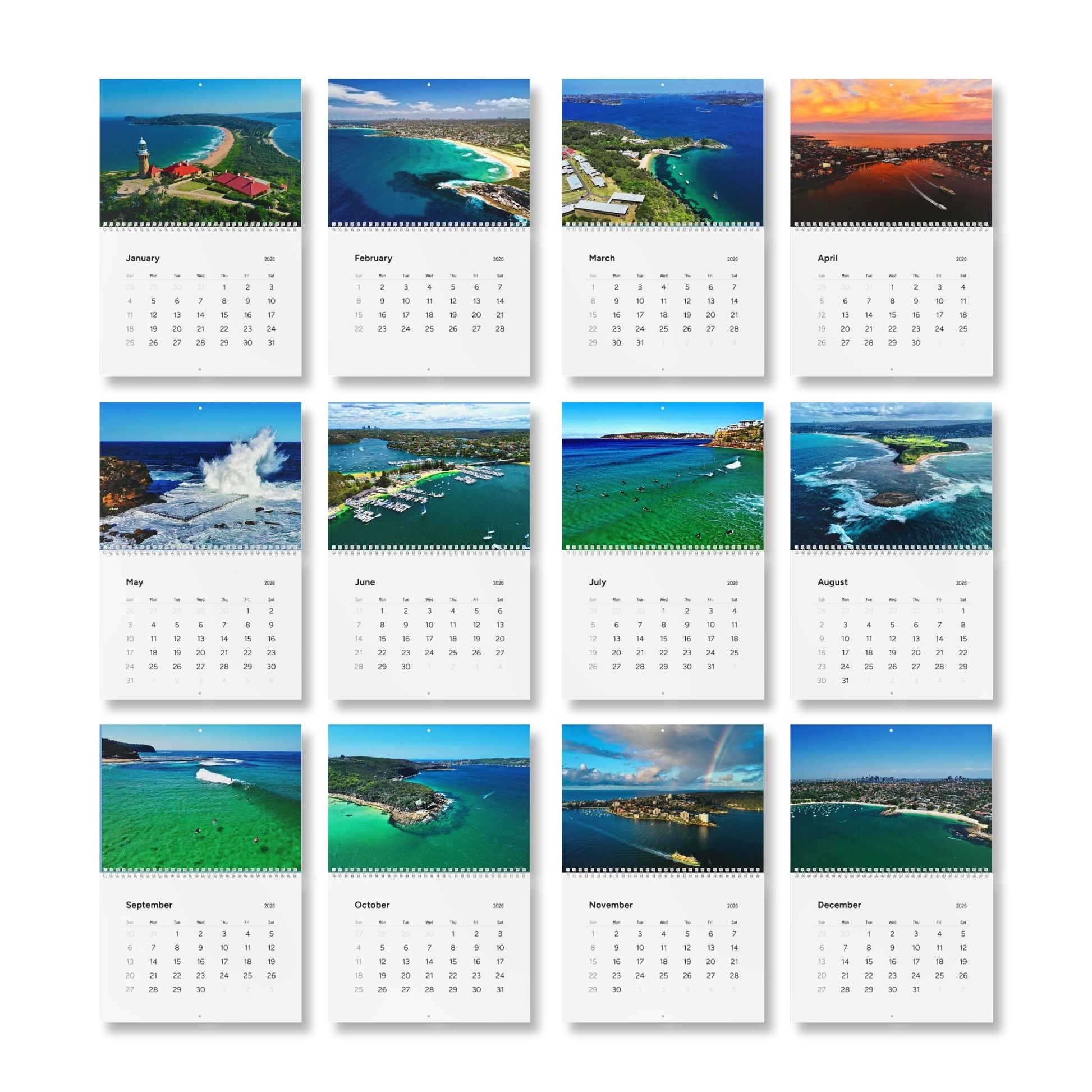 Northern Beaches Sydney from Above Scenic Coastal Wall Calendar 2026 - Haig Gilchrist Photography 