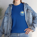 Heavy Cotton T-Shirt with free Canva custom designed logo front and back 
