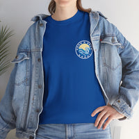 Heavy Cotton T-Shirt with free Canva custom designed logo front and back 