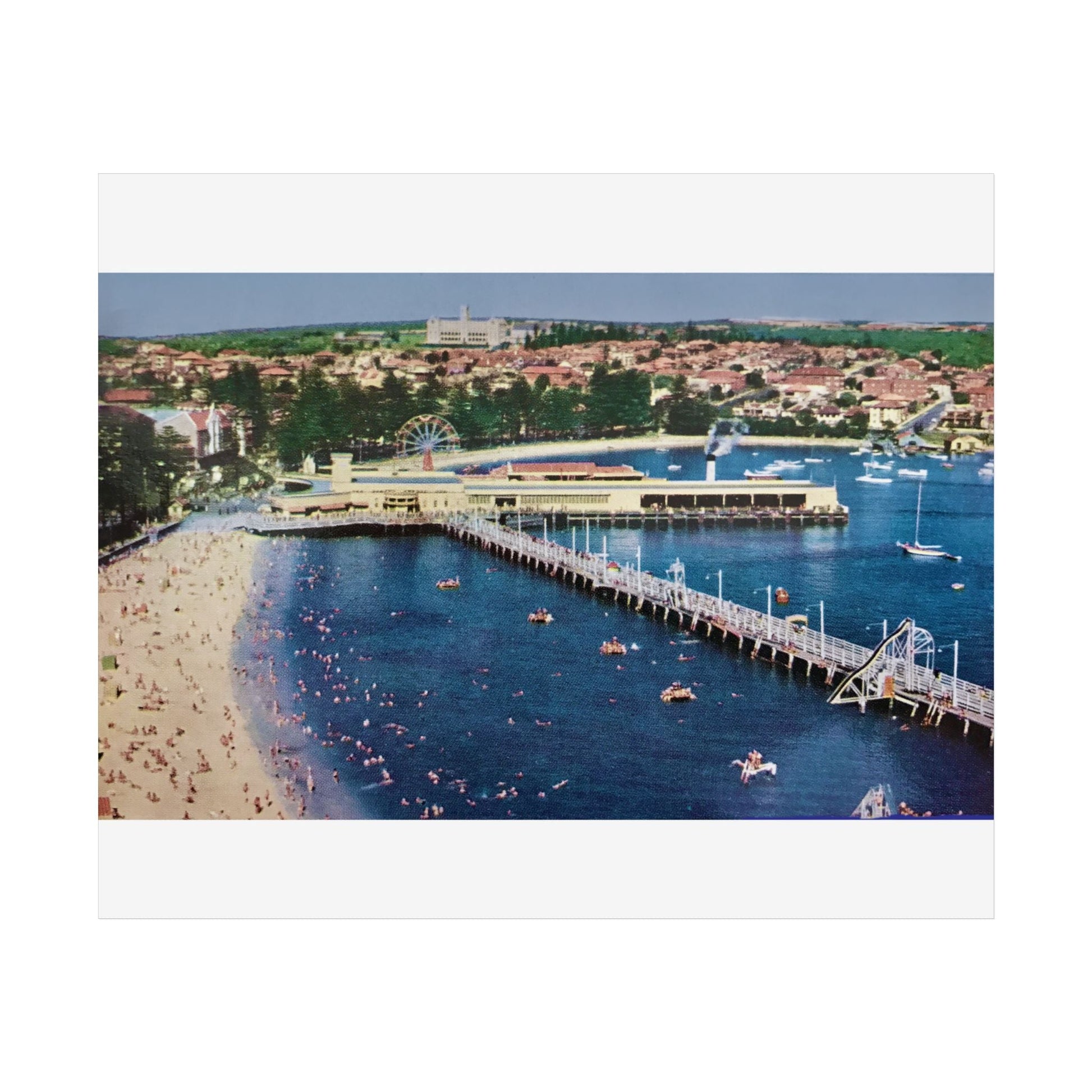 Manly Harbour Pool 1955 Vintage Poster Print - Lost Manly Shop