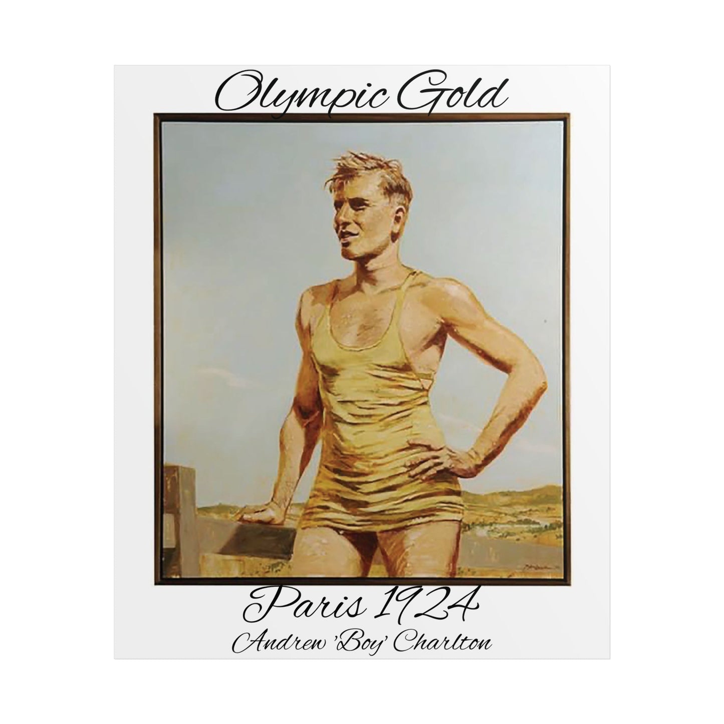 Lost Manly Customised Posters - Olympic Gold Paris 1924 Olympics Andrew "Boy" Charlton, brings home Olympic Gold to Manly 