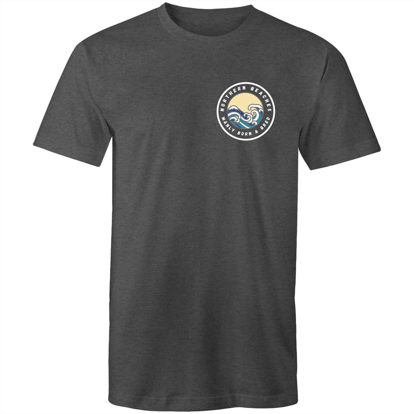 Mens T-Shirt Northern Beaches Manly Born & Bred custom logo 