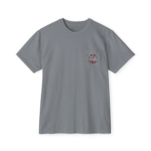 "The Westwood" Northern Beaches custom logo on front and back Pocket T-Shirt - Vintage Style for Beach Lovers Printify