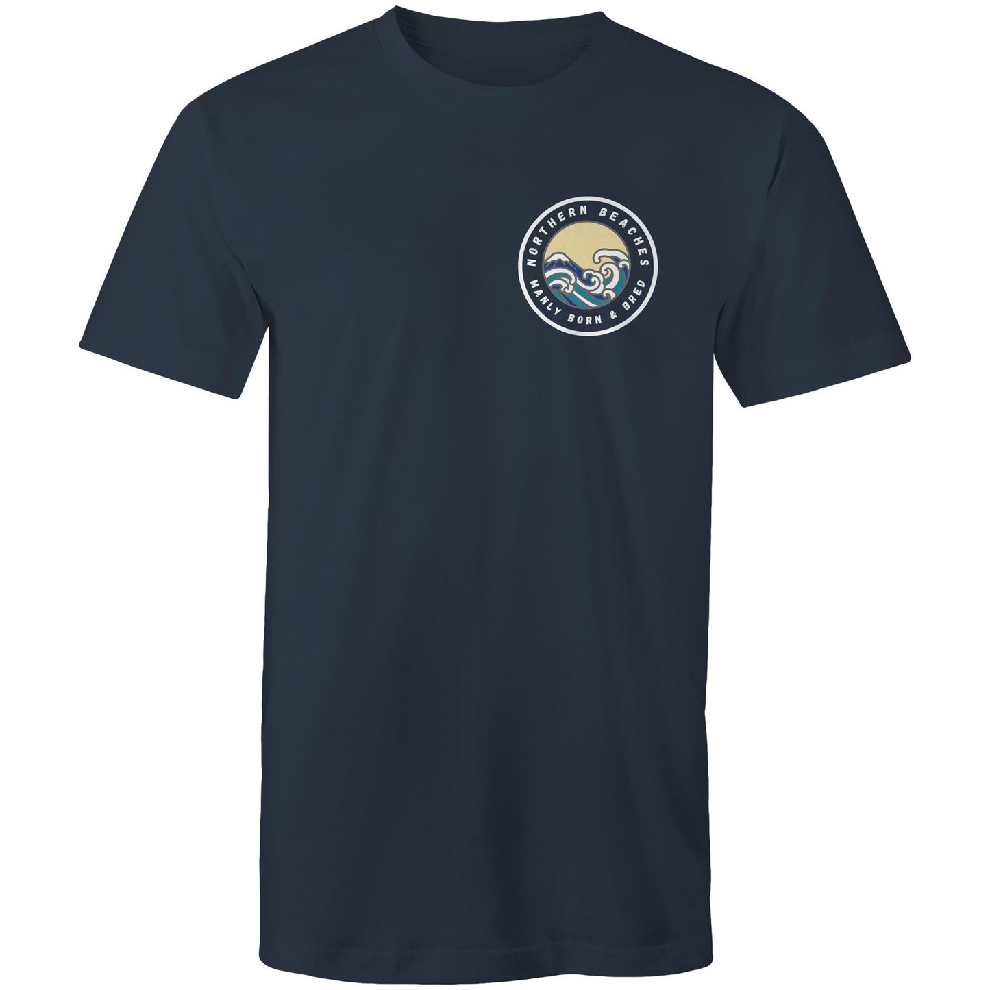 Mens T-Shirt Northern Beaches Manly Born & Bred custom logo 