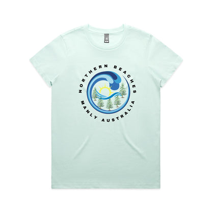 Lost Manly Custom Logo Northern Beaches Manly Australia Edition AS Colour Women's Maple Tee - Lost Manly Shop