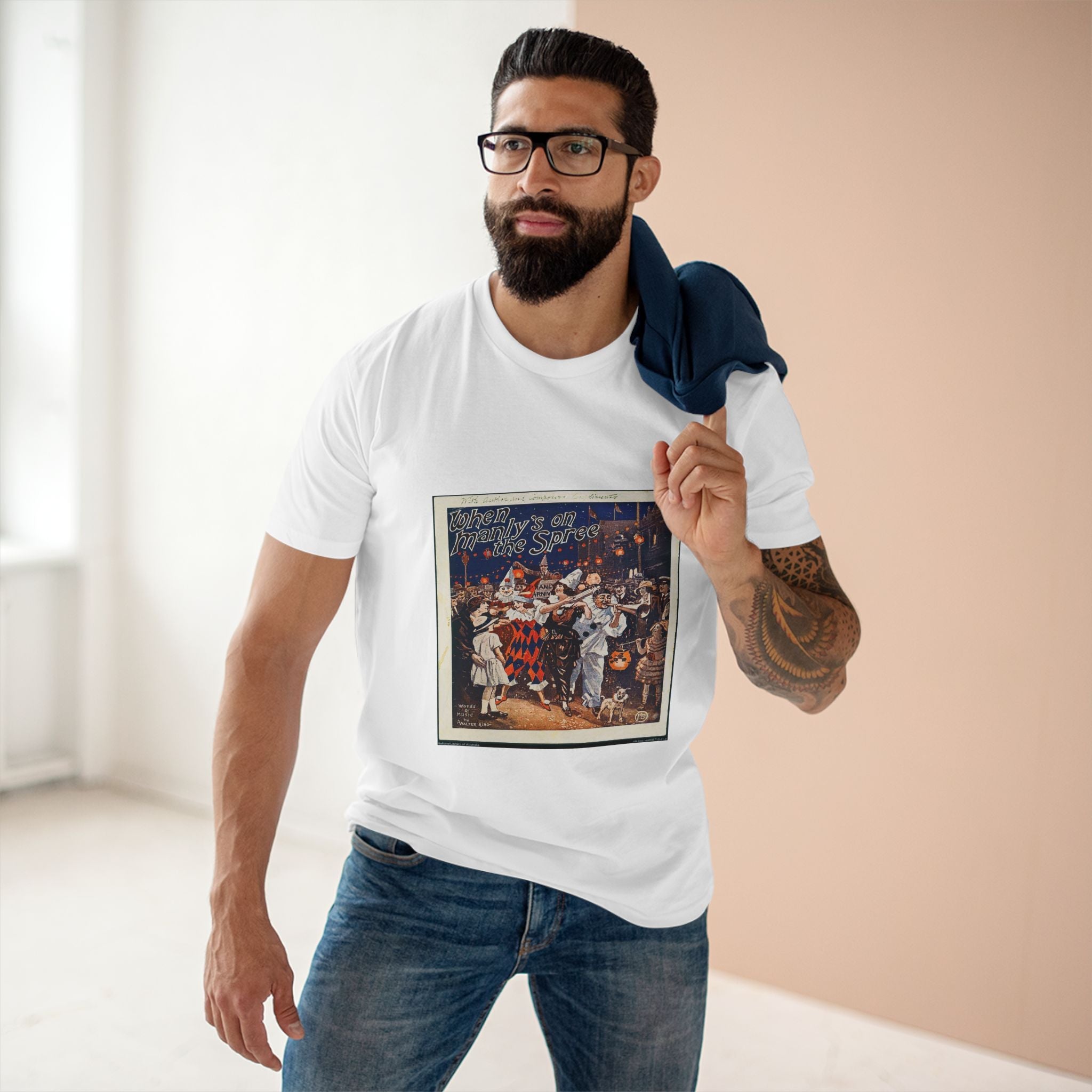 Vintage Manly Mardi Gras Staple Tee Printify