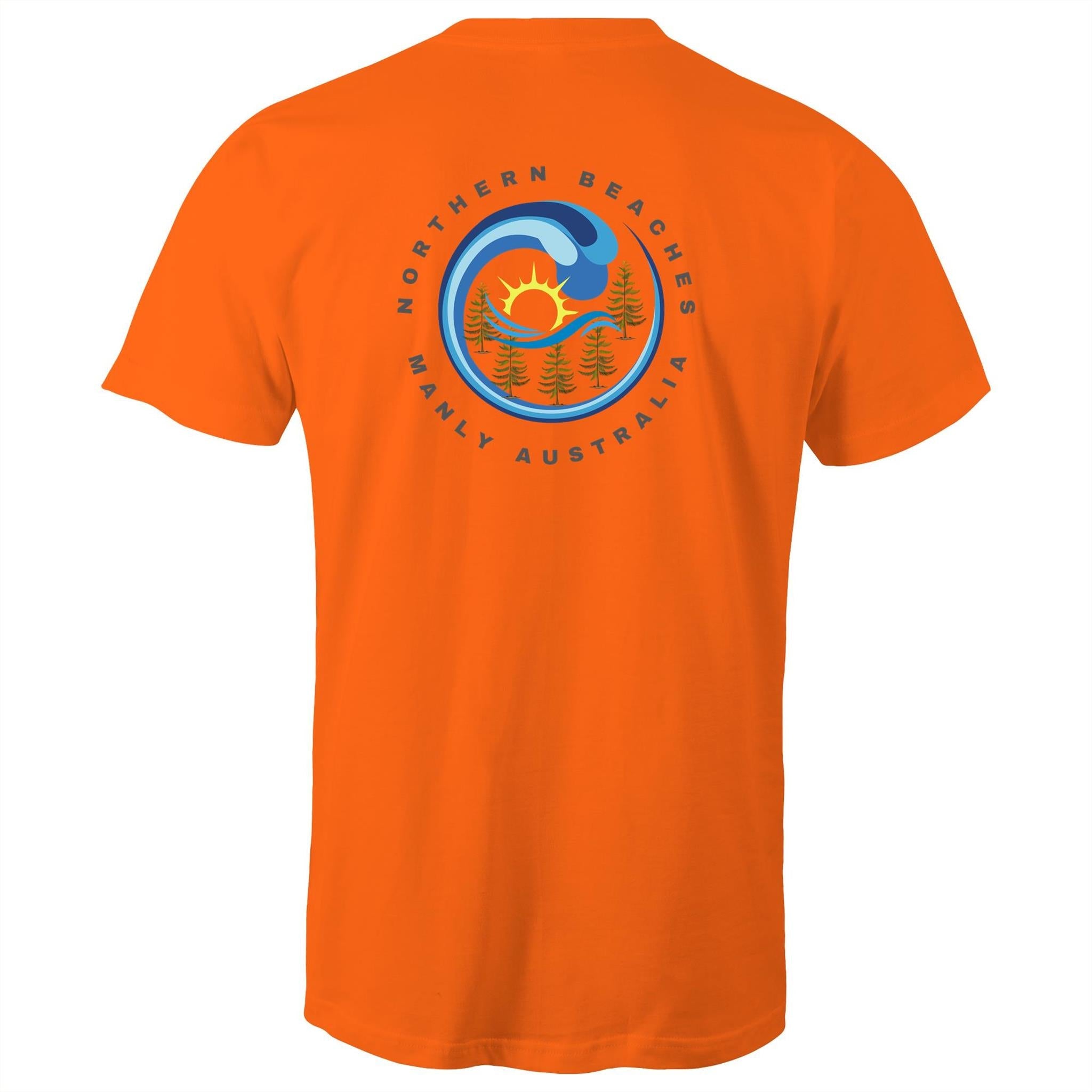 Northern Beaches Manly Australia front and back logo on AS Colour Staple Cotton Adult T-Shirt Ogo Merch