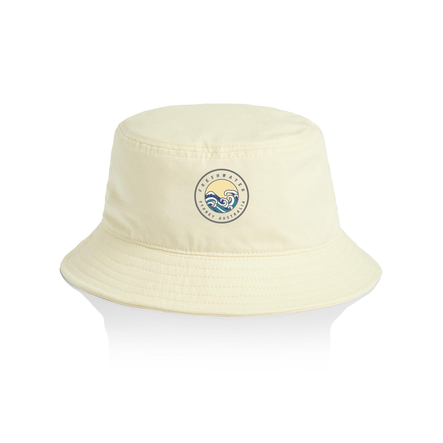 AS Colour Bucket Hat Freshwater Australia custom logo grey font 