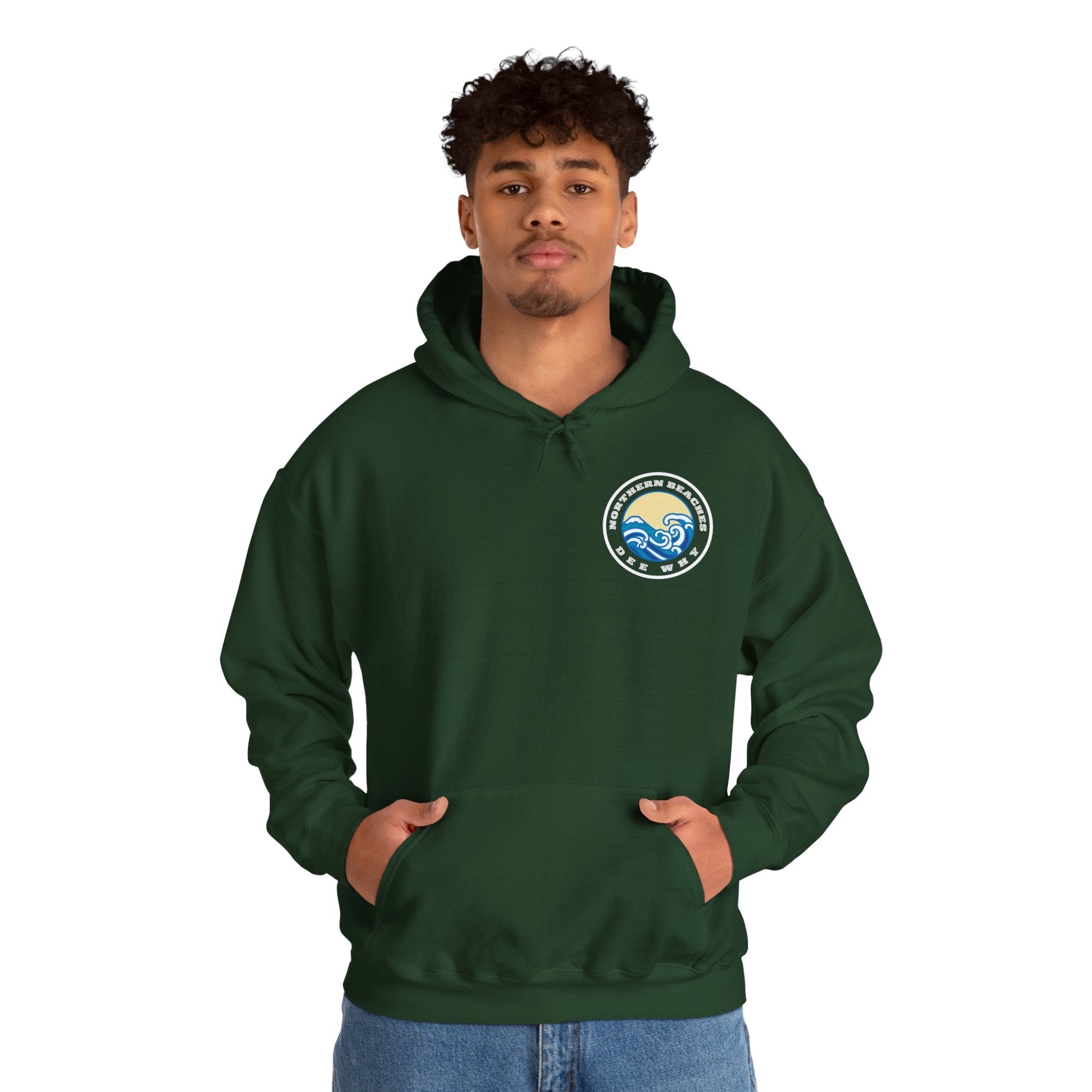 Hoodie custom logo front back Northern Beaches Dee Why 