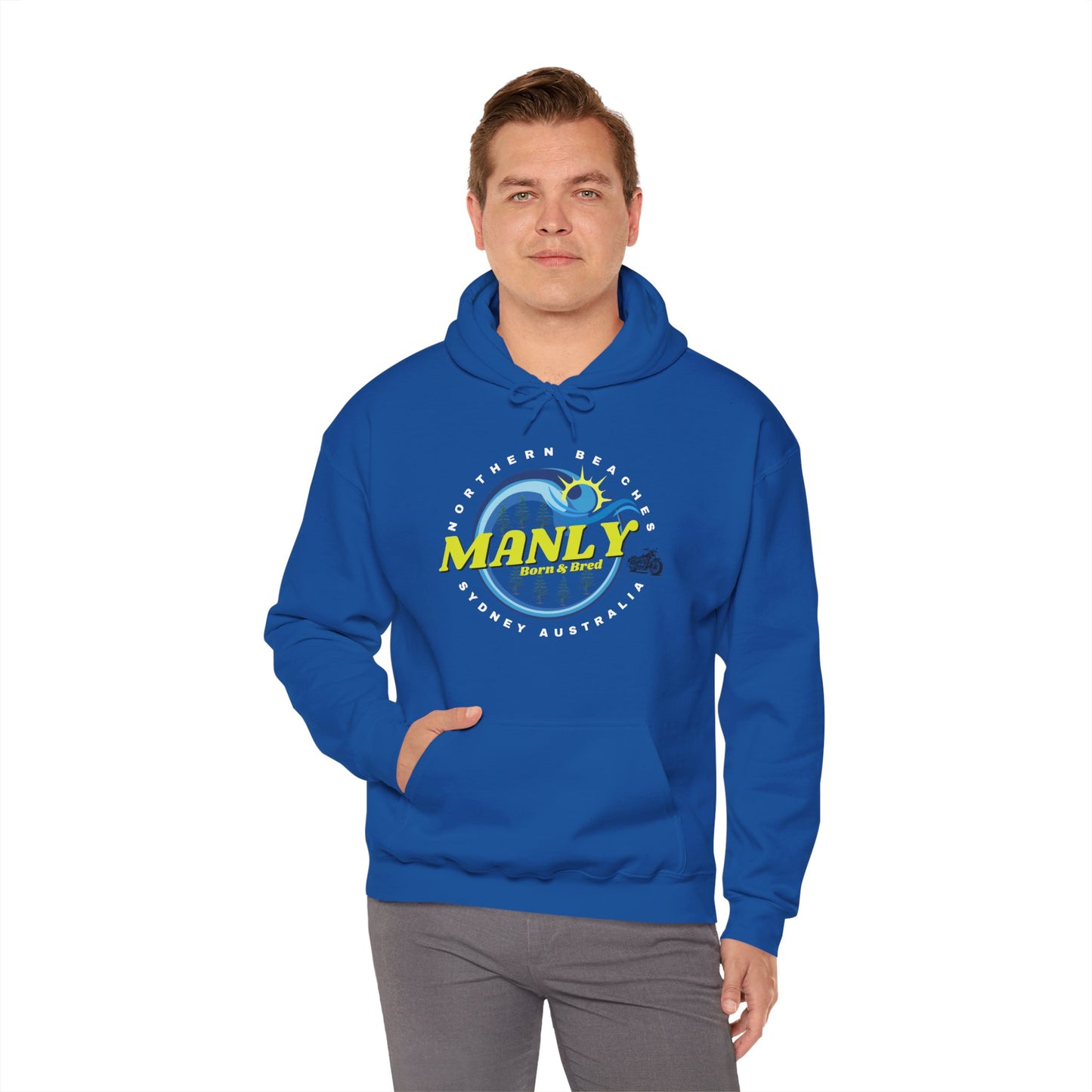 Lost Manly custom logo Manly Beach Surf Hoodie – Sydney Australia Vintage Surf Crest Hoodie - Lost Manly Shop