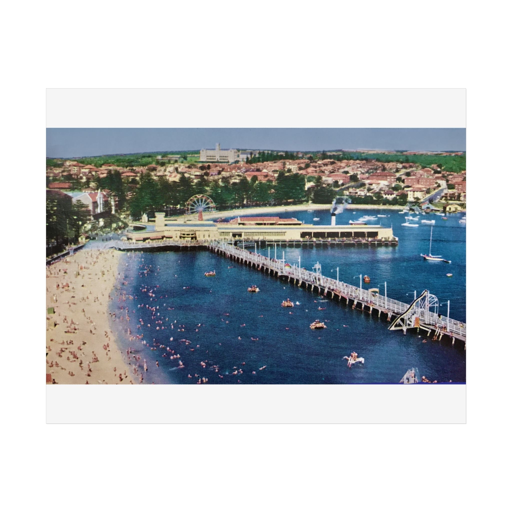 Vintage Poster Manly Harbour Pool 1955