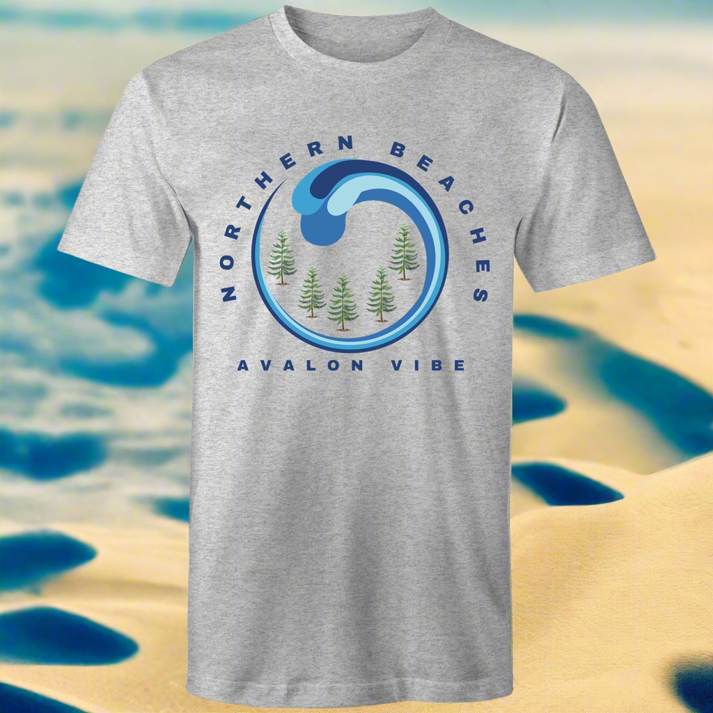 Cotton T-Shirt Northern Beaches Avalon Vibe logo - Lost Manly Shop