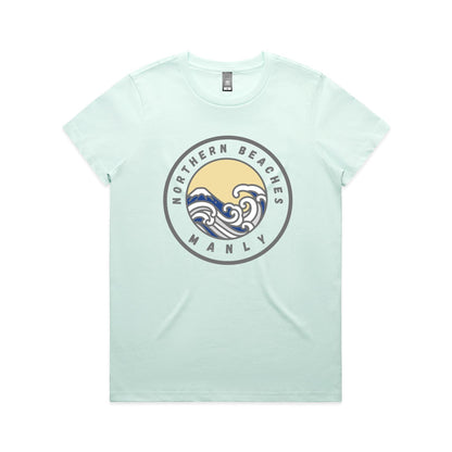 Lost Manly Custom Logo Northern Beaches Manly Edition AS Colour Women's Maple Tee - Lost Manly Shop