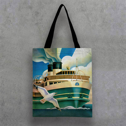 Canvas Tote Bag Black Strap 