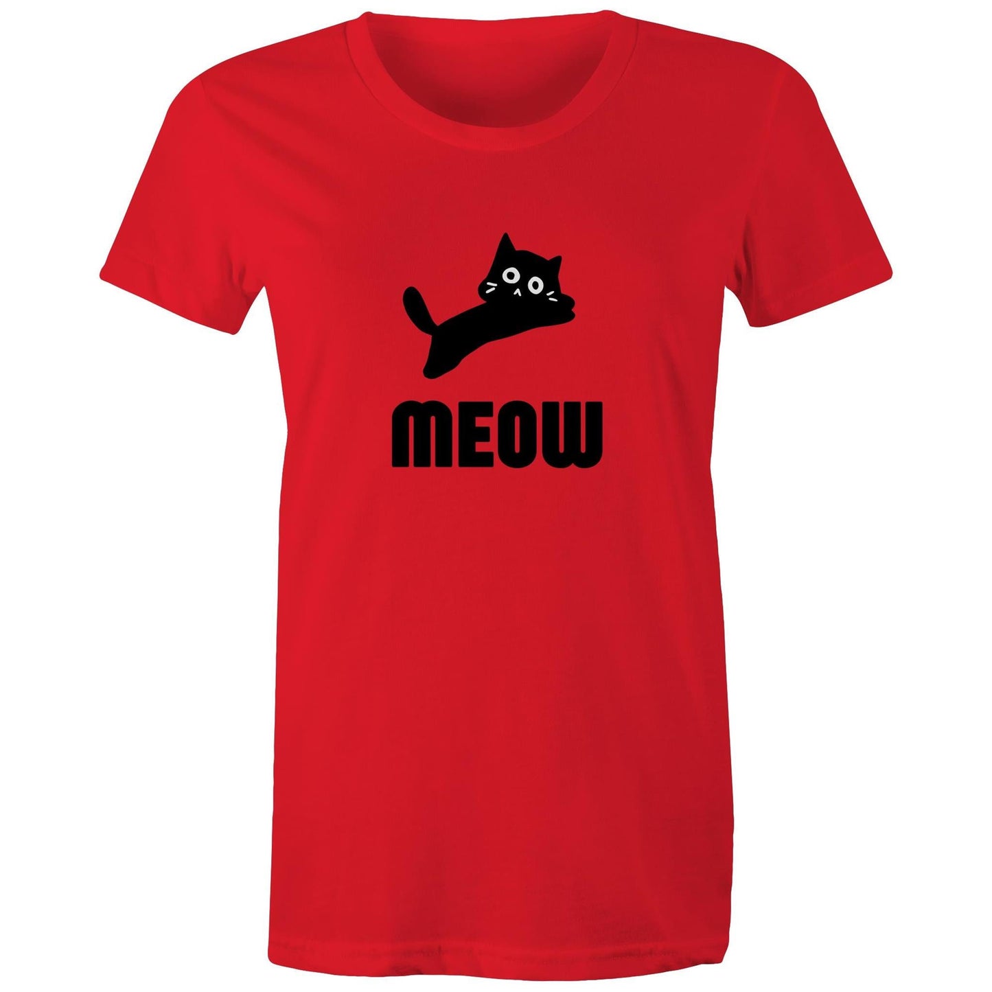 Women's Maple Tee Meow Print 